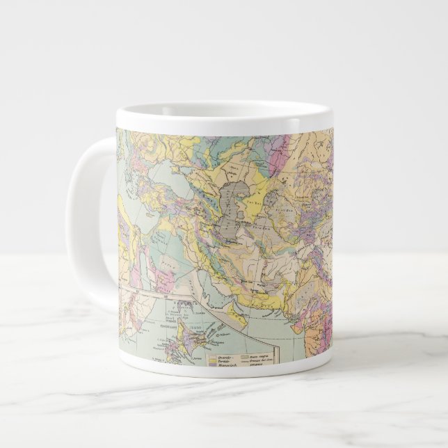 Europa - Atlas-Karte Asiens und Europas Jumbo-Tasse (Vorderseite Links)