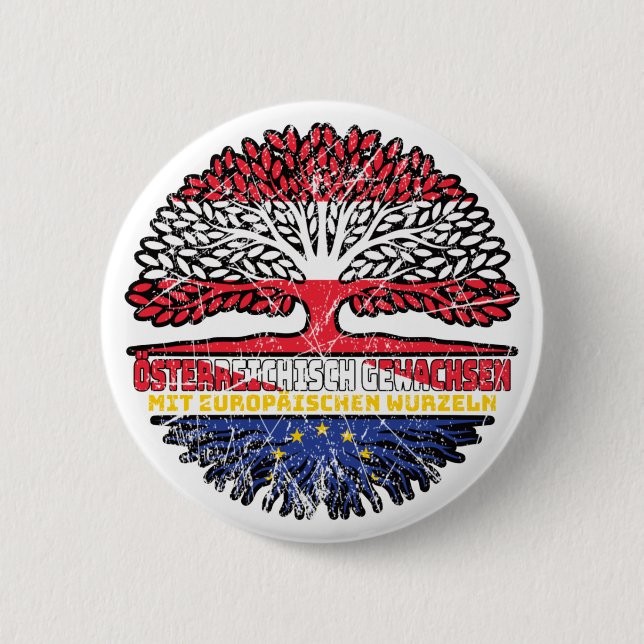 Europa Auerisch Österreichisch Österreich Baum Button (Vorderseite)