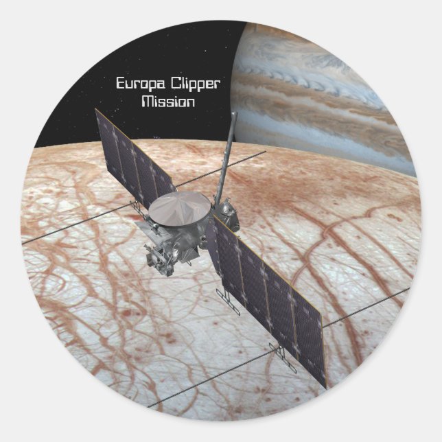 Europa Clipper Mission Spacecraft Runder Aufkleber (Vorderseite)