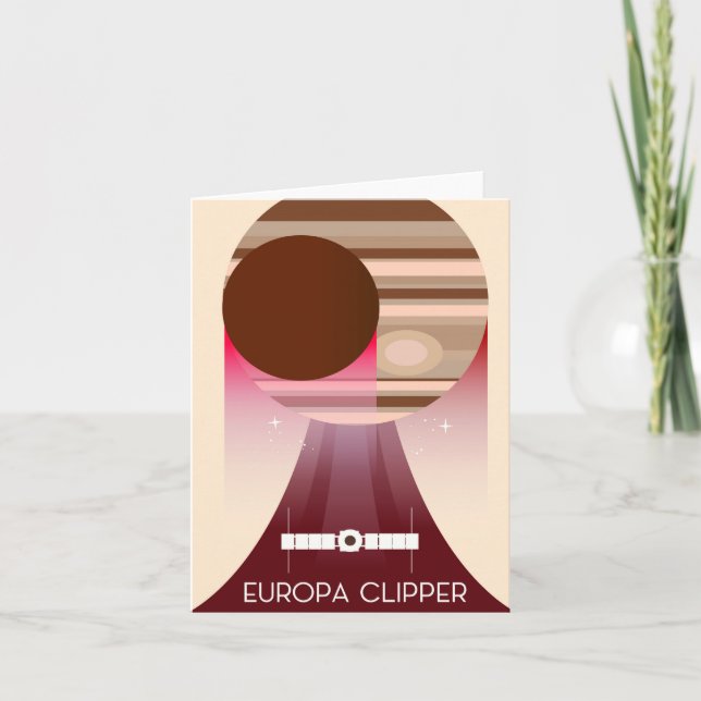 Europa Clipper Space Art Feiertagskarte (Vorderseite)