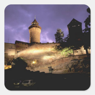 Europa, Deutschland, Nürnberg, Kaiserburg Quadratischer Aufkleber