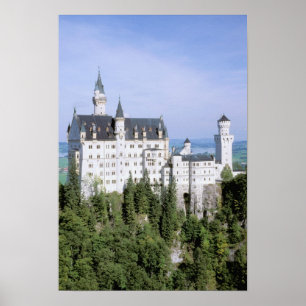 Europa, Deutschland, Schloss Neuschwanstein, gebau Poster