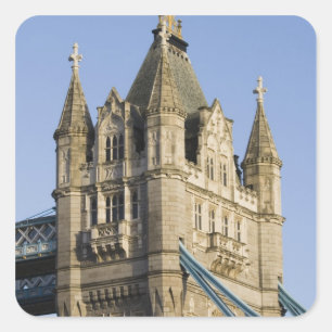 Europa ENGLAND, London: Tower Bridge / Spät Quadratischer Aufkleber