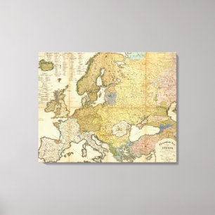 Europa-Ethnographie-Karte Leinwanddruck