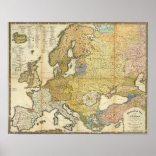 Europa-Ethnographie-Karte Poster