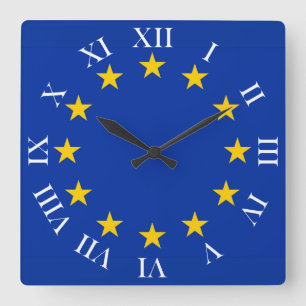 Europa Fahne Quadratische Wanduhr