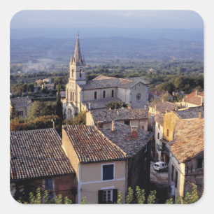 Europa, Frankreich, Bonnieux Sonnenlicht fällt Quadratischer Aufkleber