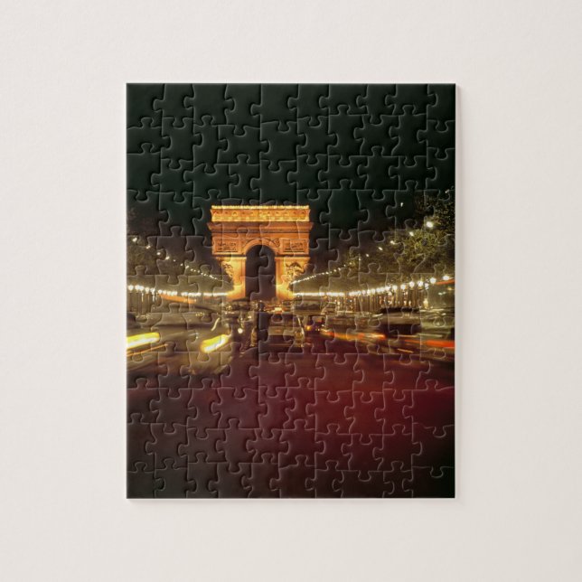 Europa, Frankreich, Paris. Abend-Verkehrsstaus Puzzle (Vertikal)