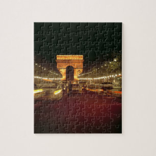 Europa, Frankreich, Paris. Abendverkehr rast Puzzle