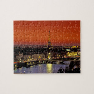Europa, Frankreich, Paris. Sonnenblick auf Eiffel Puzzle