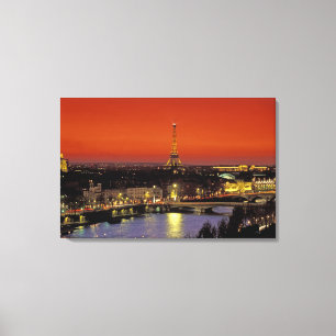 Europa, Frankreich, Paris. Sonnenuntergangsansicht Leinwanddruck
