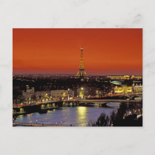 Europa, Frankreich, Paris. Sonnenuntergangsansicht Postkarte
