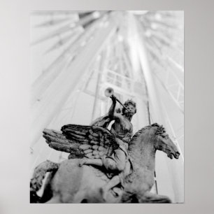 Europa, Frankreich, Paris Statue und Riesenrad, 2 Poster