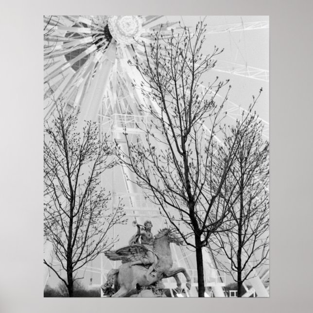 Europa, Frankreich, Paris Statue und Riesenrad, Poster (Vorne)