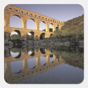 Europa, Frankreich, Provence, Gard, Pont du Gard, Quadratischer Aufkleber