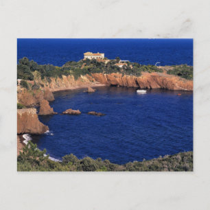 Europa, Frankreich, Theoule-sur-Mer. Ein ziegelged Postkarte