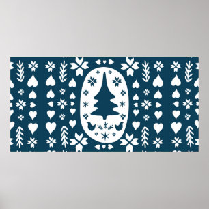 Europa Frohe Weihnachten-Doodle-Kunst mit Feste Poster