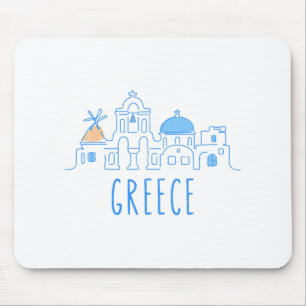 Europa Griechenland Athen Santorini Familienurlaub Mousepad