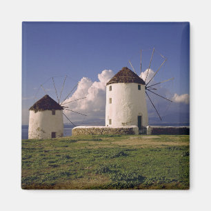 Europa, Griechenland, Mykonos. Weiß getüncht Magnet