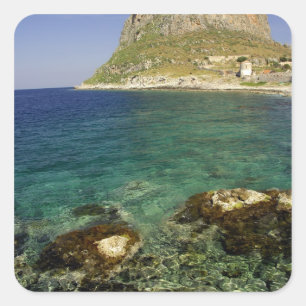Europa, Griechenland, Peloponnes, Monemvasia. Die Quadratischer Aufkleber