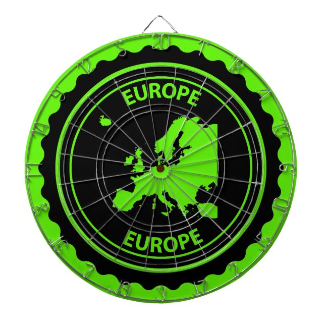 Europa-Gummi-Briefmarke Dartscheibe (vorne)