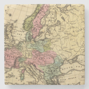 Europa-Handfarbiger Atlas-Karte 2 Steinuntersetzer