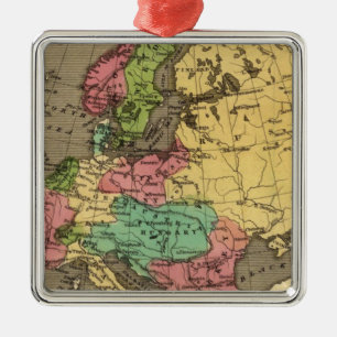 Europa-Handfarbiger Atlas-Karte Ornament Aus Metall