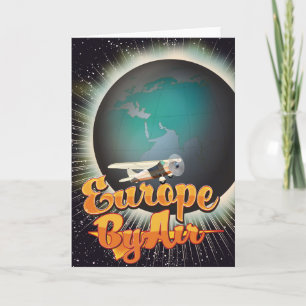 Europa im Flug Vintage-Flugposter Feiertagskarte