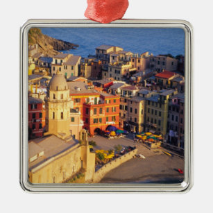 Europa, Italien, Cinque Terre. Dorf Vernazza Ornament Aus Metall
