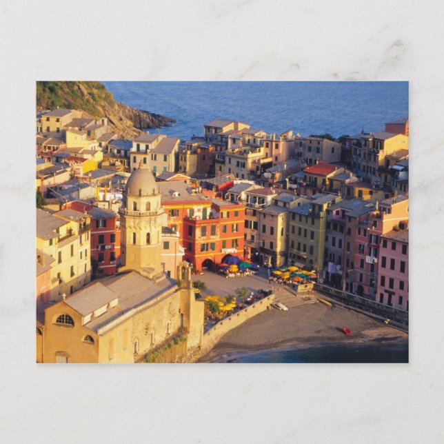 Europa, Italien, Cinque Terre Dorf Vernazza Postkarte (Vorderseite)