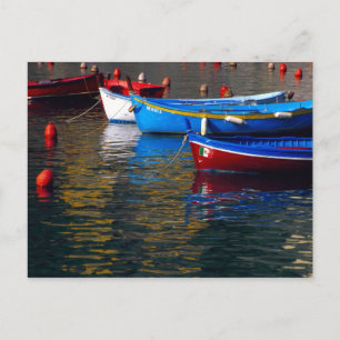 Europa, Italien, Cinque Terry, Boote in Vernazza Postkarte