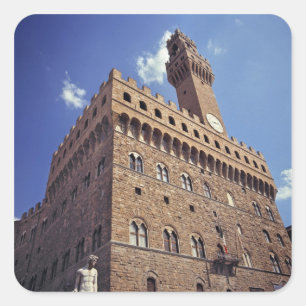 Europa, Italien, Florenz. Der mittelalterliche Pla Quadratischer Aufkleber