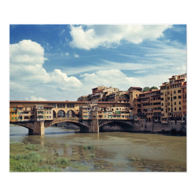 Europa, Italien, Florenz. Die Ponte Vecchio Fotodruck (Vorne)