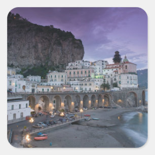 Europa, Italien, Kampanien (Amalfi-Küste) Atrani: Quadratischer Aufkleber
