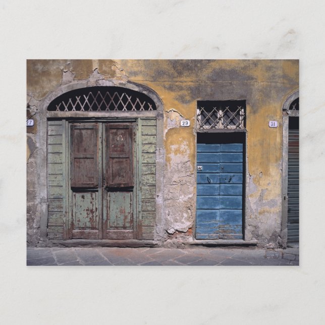 Europa, Italien, Lucca. Diese alten Türen ergänzen Postkarte (Vorderseite)