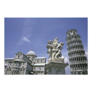 Europa, Italien, Pisa, Schiefer Turm von Pisa Fotodruck