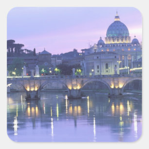 Europa, Italien, Rom, Der Vatikan. St. Peter & Quadratischer Aufkleber