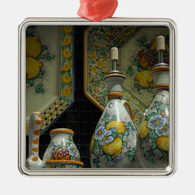 Europa, Italien, Sizilien, Taormina. Traditionell  Silbernes Ornament (Vorne)