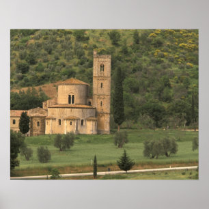 Europa, Italien, Toskana. Abbazia di Sant'Antimo, Poster