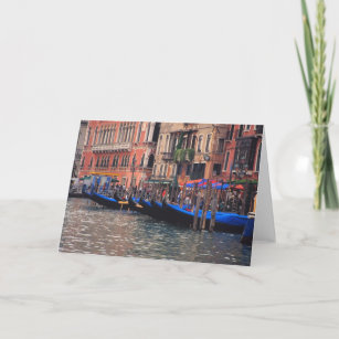 Europa, Italien, Venedig, Gondeln im Kanal Karte