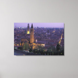 Europa, Italien, Verona, Blick vom Castel S. Leinwanddruck