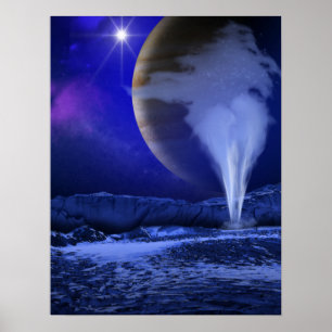 Europa Jupiter Moon Space Art Poster