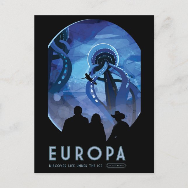 Europa Jupiter Moon Space Sci Fi Postkarte (Vorderseite)