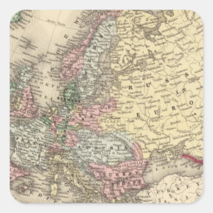 Europa-Karte durch Mitchell Quadratischer Aufkleber