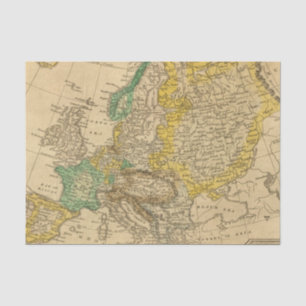 Europa-Karte durch Worcester Seidenpapier