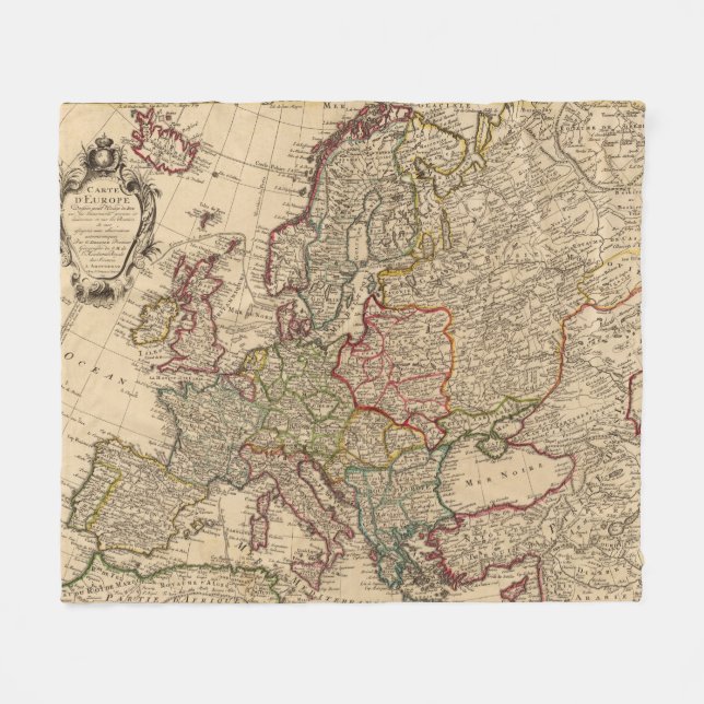 Europa-Karte Fleecedecke (Vorderseite (Horizontal))