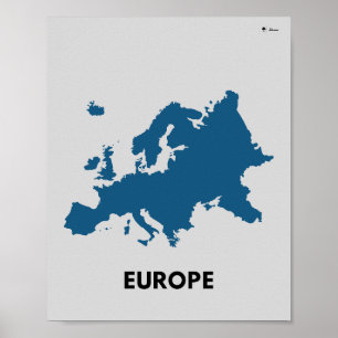 Europa-Karte-Kontur Poster