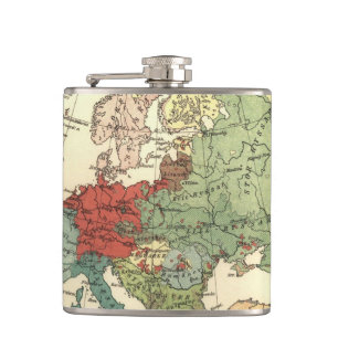 Europa-Karte-Länder - Weltantike Flachmann