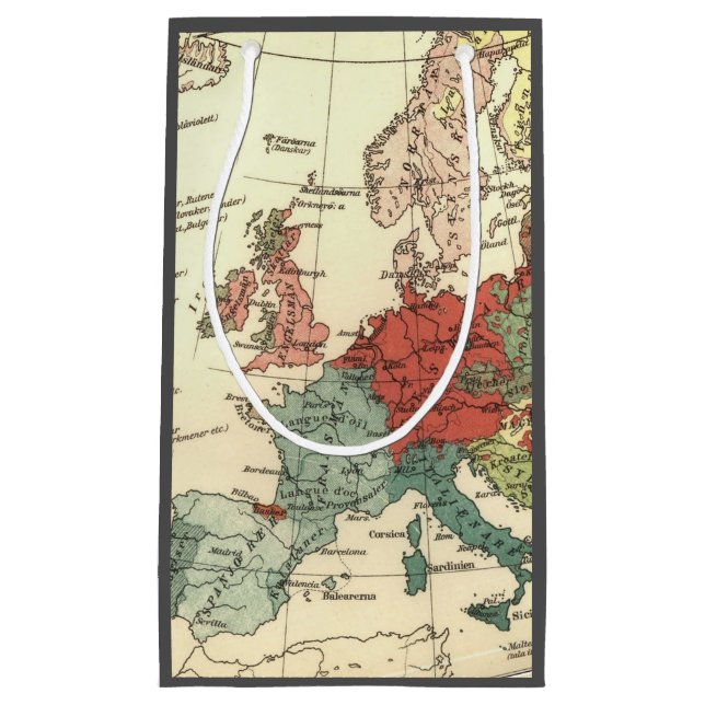 Europa-Karte-Länder - Weltantike Kleine Geschenktüte (Vorderseite)