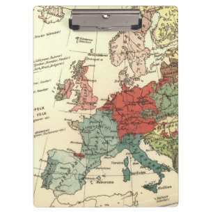 Europa-Karte-Länder - Weltantike Klemmbrett